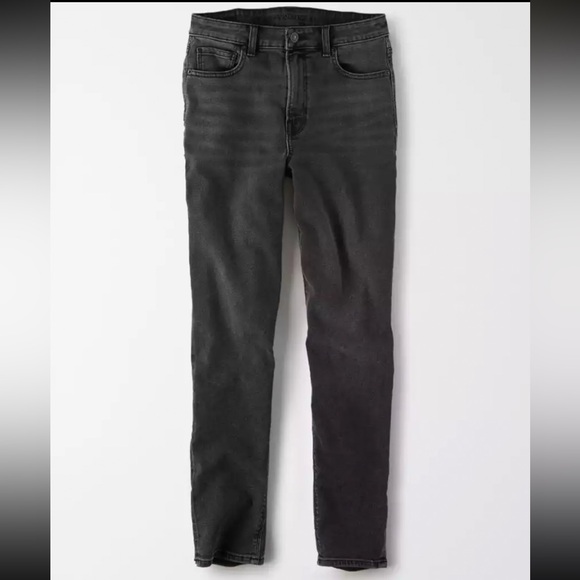 American Eagle Outfitters Women's Washed Black Stretch Mom Jean - Picture 4 of 9